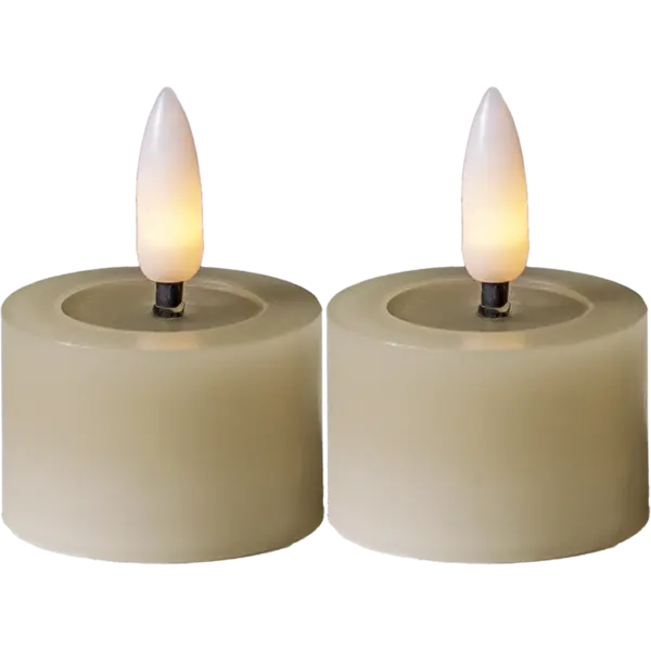 Flamme beige flow 2-pack LED-ljus värmeljus
