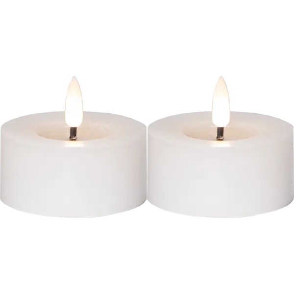 Flamme flow 2-pack LED-ljus vit större värmeljus