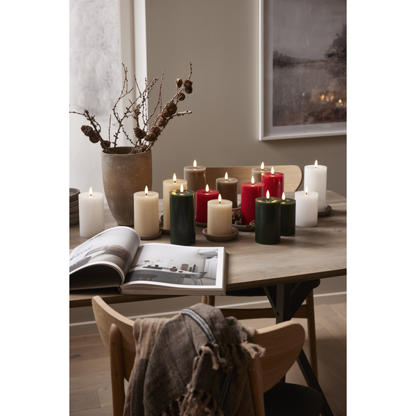 Blockljus beige LED 12,5cm
