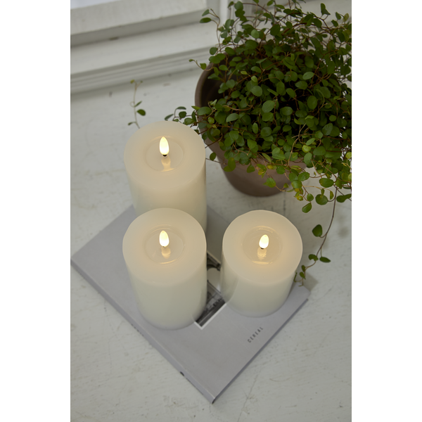 Blockljus vit LED 12,5cm
