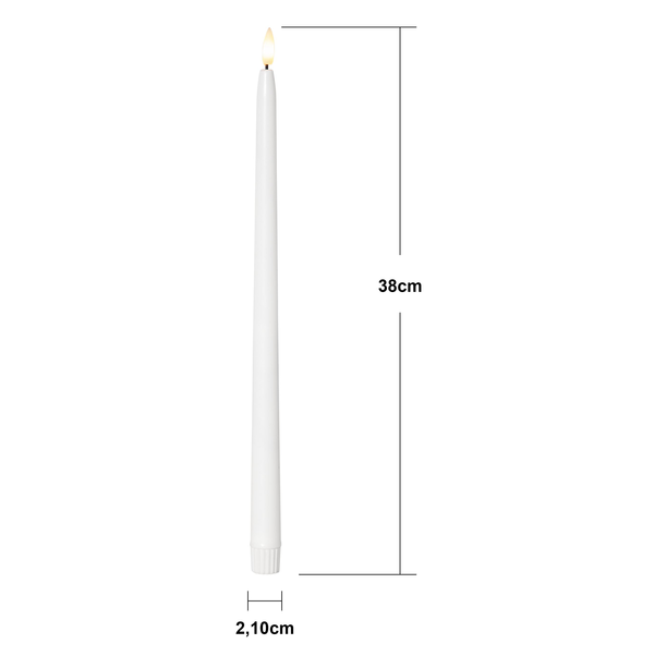 Antikljus vit LED 38cm 2-pack ink. fjärrkontroll
