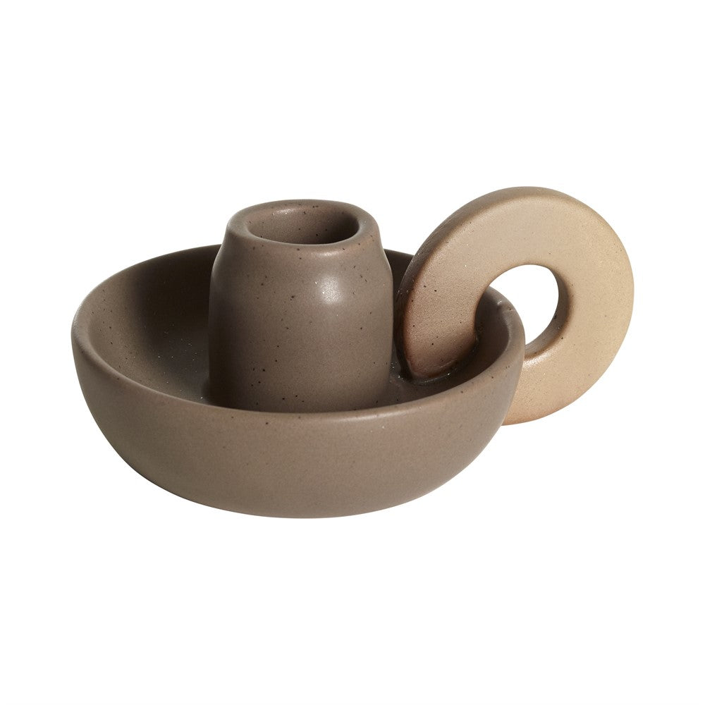 Lotti ljusstake brun keramik