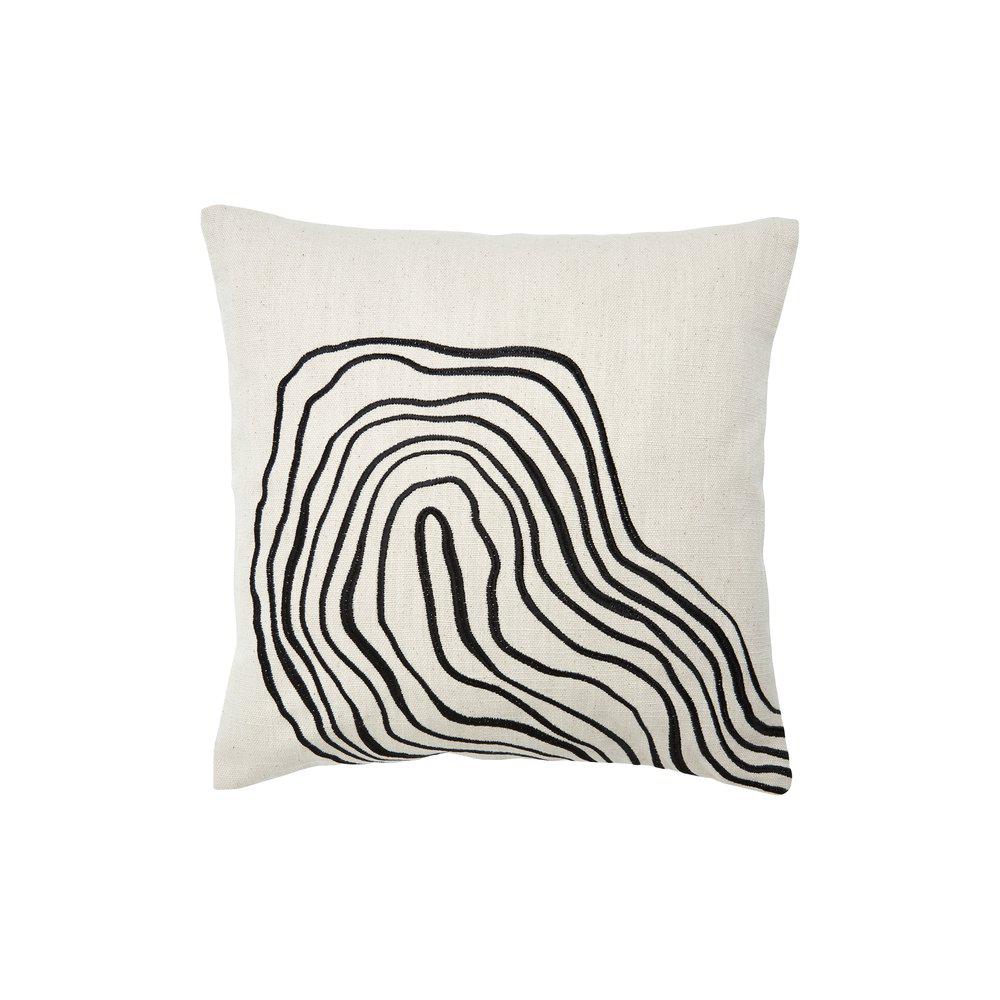 Curve kuddfodral svart/vit 45x45cm