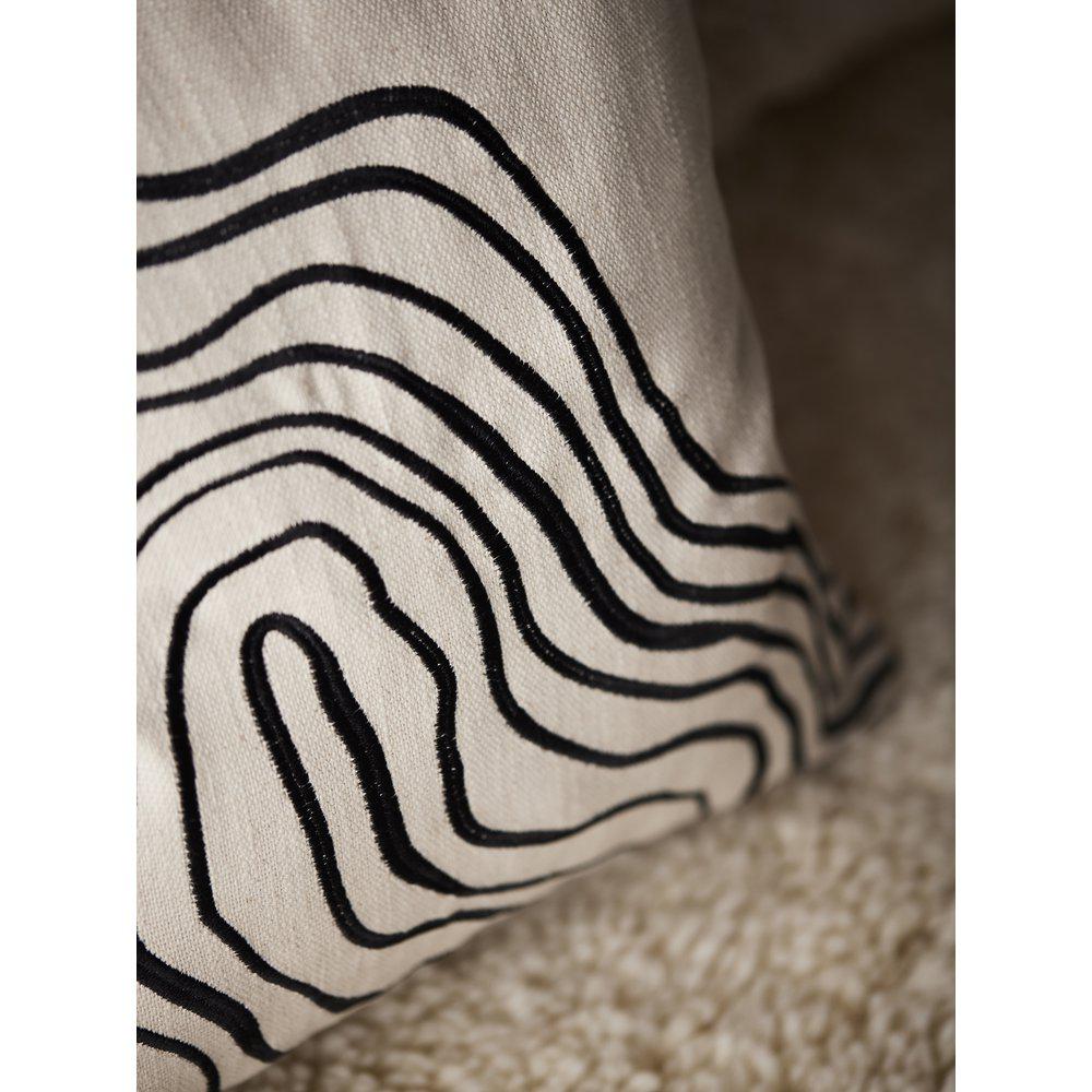 Curve kuddfodral svart/vit 45x45cm