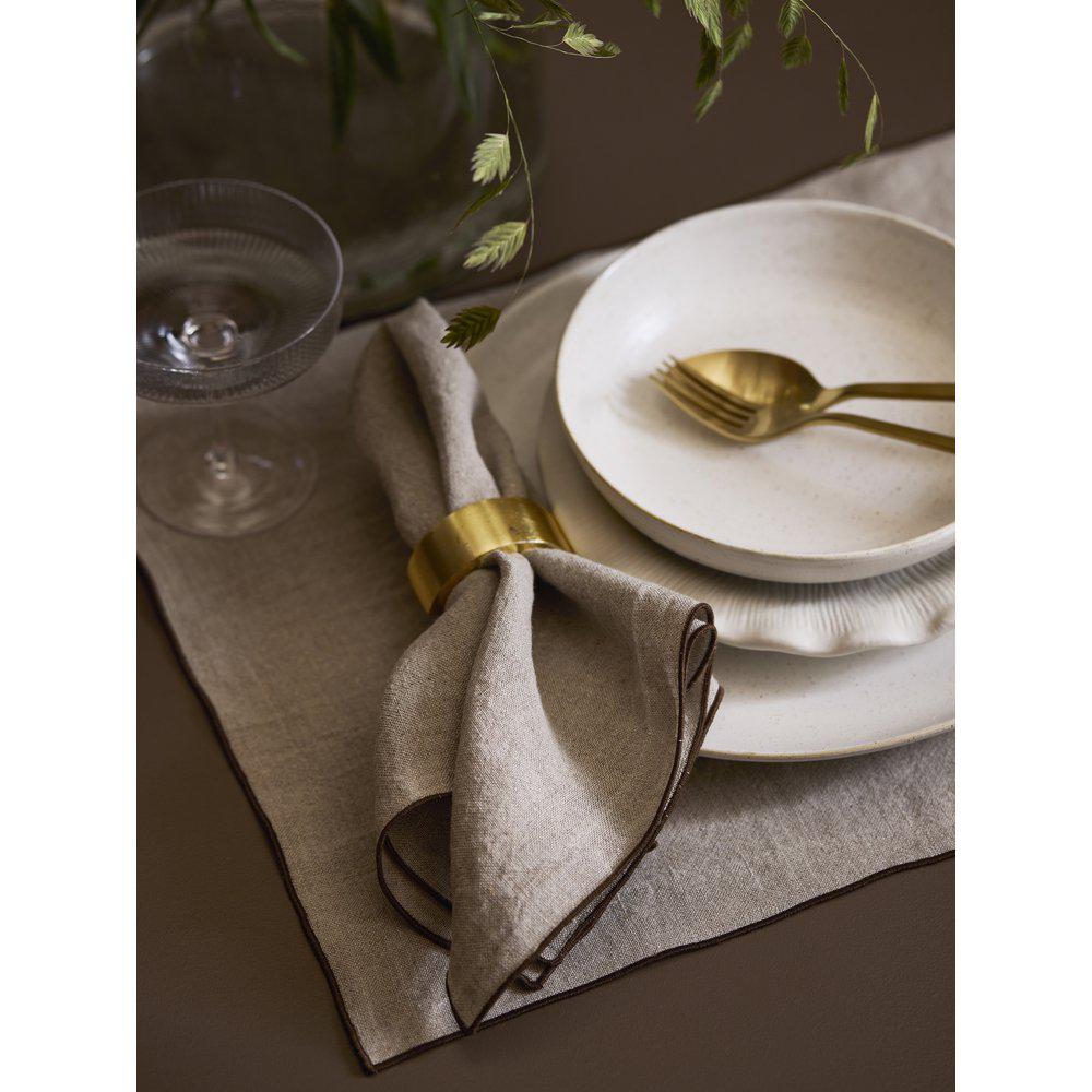 Celine servett linne beige/brun 45x45cm