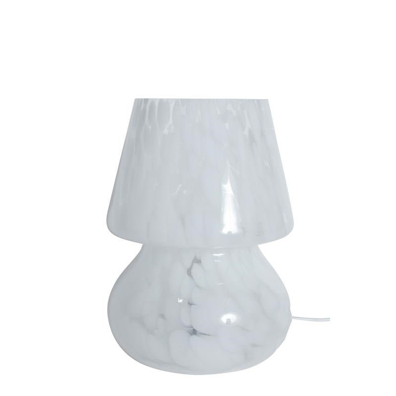 Vit fläckig lampa glas 25,5cm
