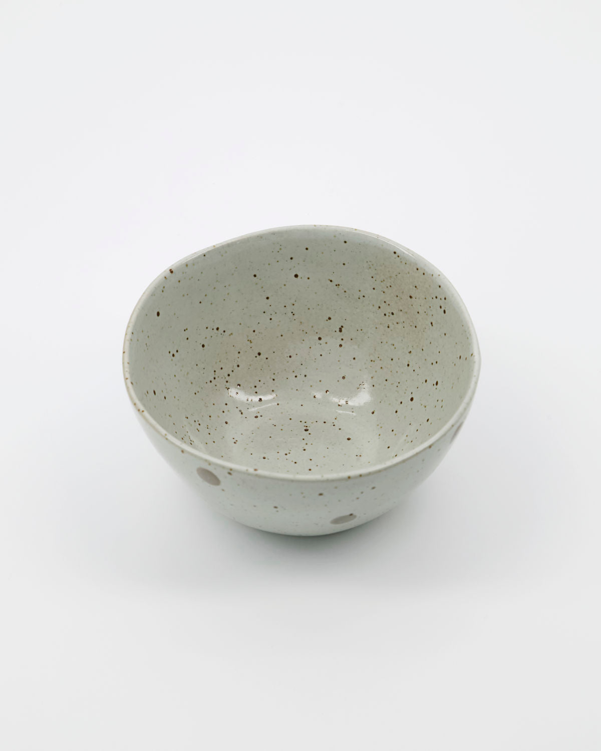 Skål dots vit/grön 12cm