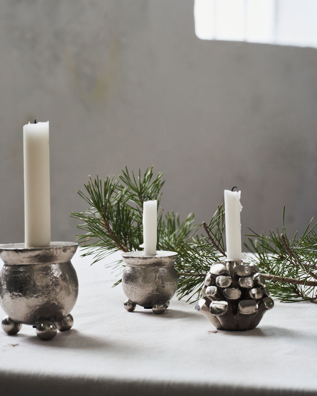 Ljusstake antiksilver classic S