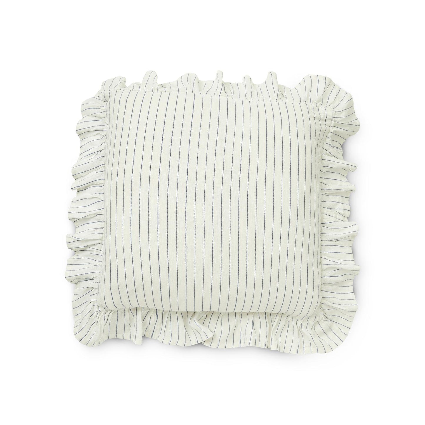 Skärgård vit/blå kuddfodral med volanger 45x45cm