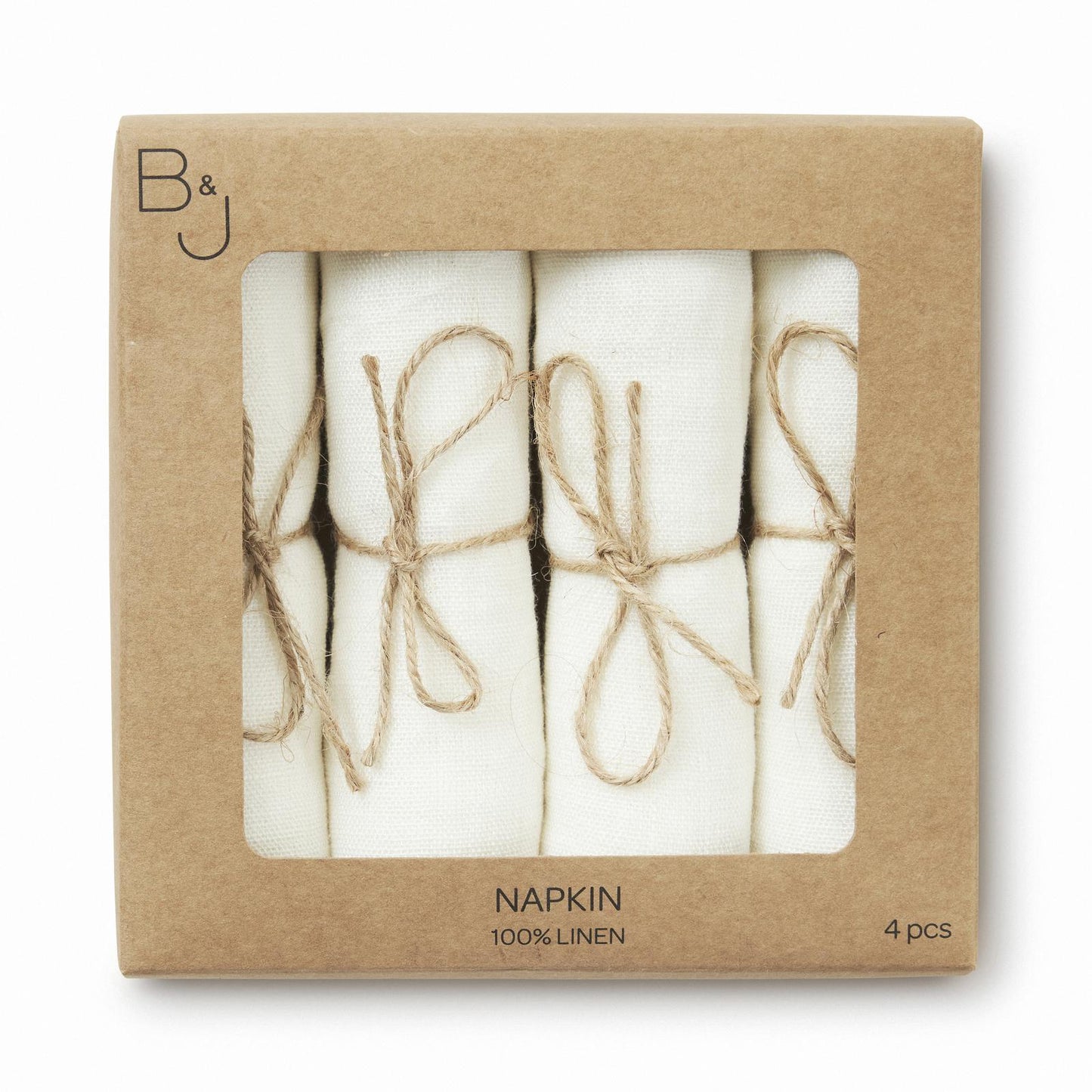 Mandela linneservetter 4-pack offwhite