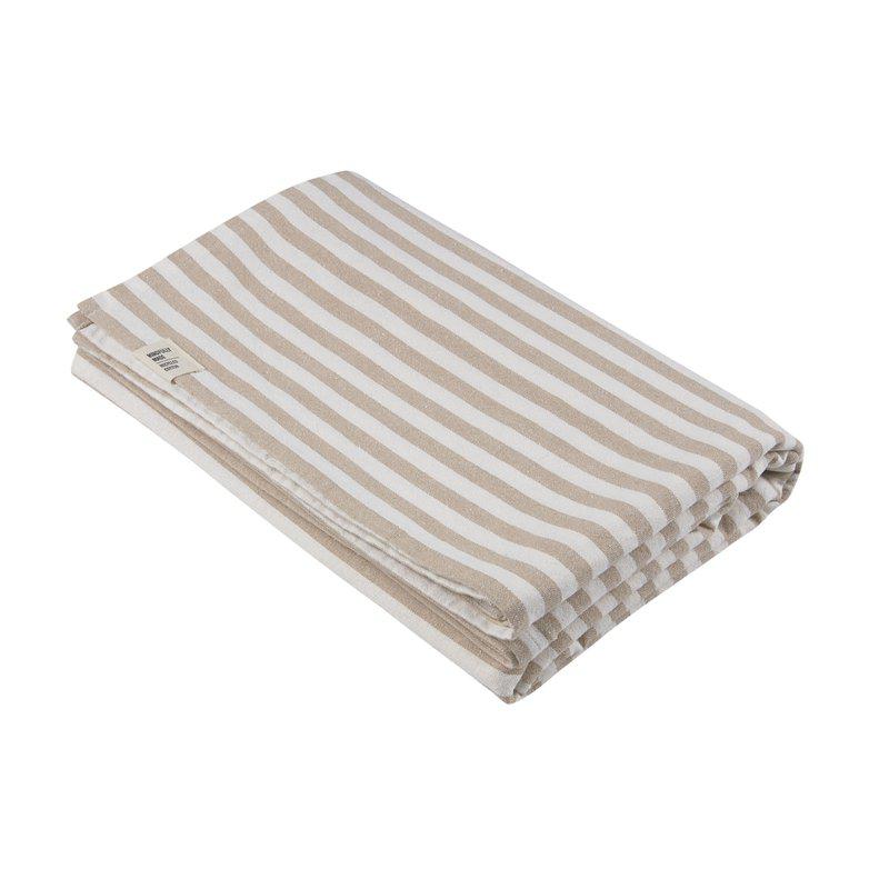 Svea randig beige duk 140x300cm