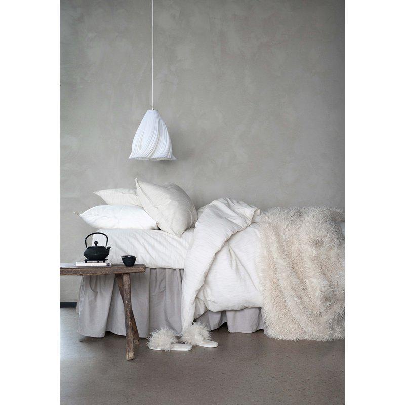 Yoko offwhite/brun bäddset enkelsäng smalrandigt