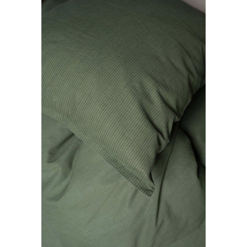 Yoko grön bäddset enkelsäng smalrandigt