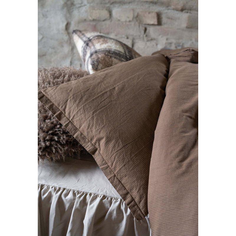 Yoko chokladbrunt bäddset enkelsäng smalrandigt