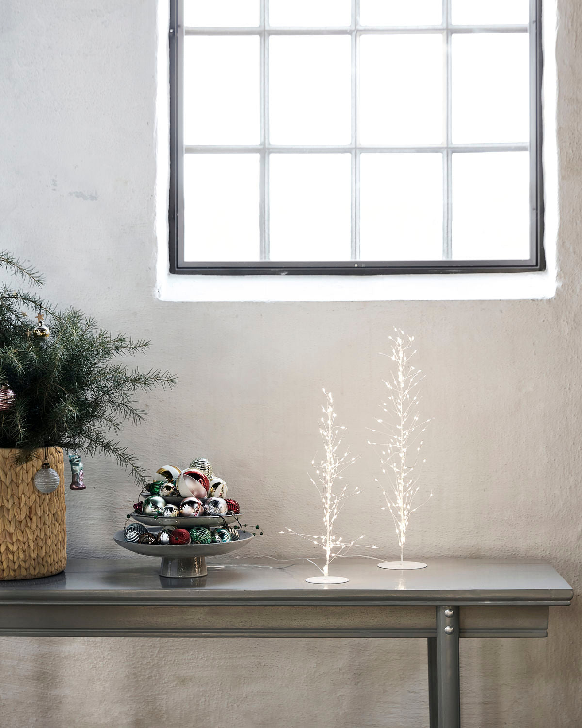 Julgran i ståltråd vit 45cm
