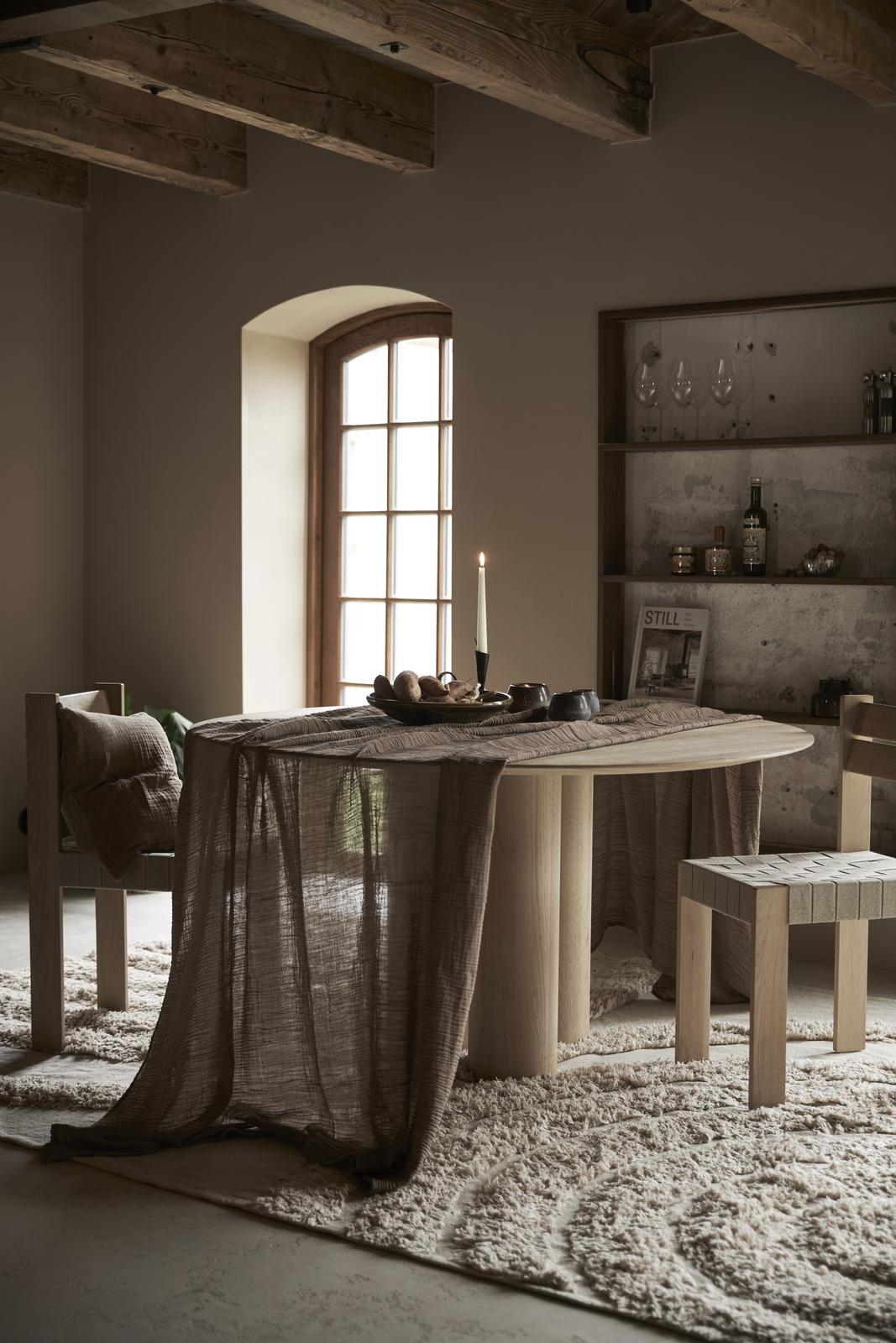 Astrid duk/fotpläd brun 150x310cm