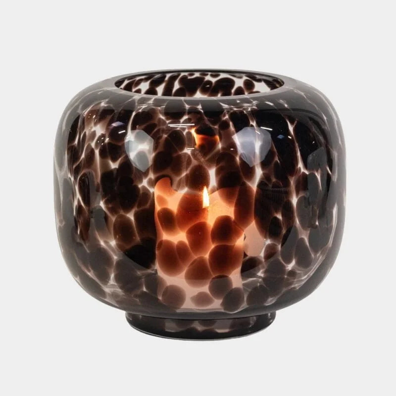 Leo svart ljuslykta/vas 19cm