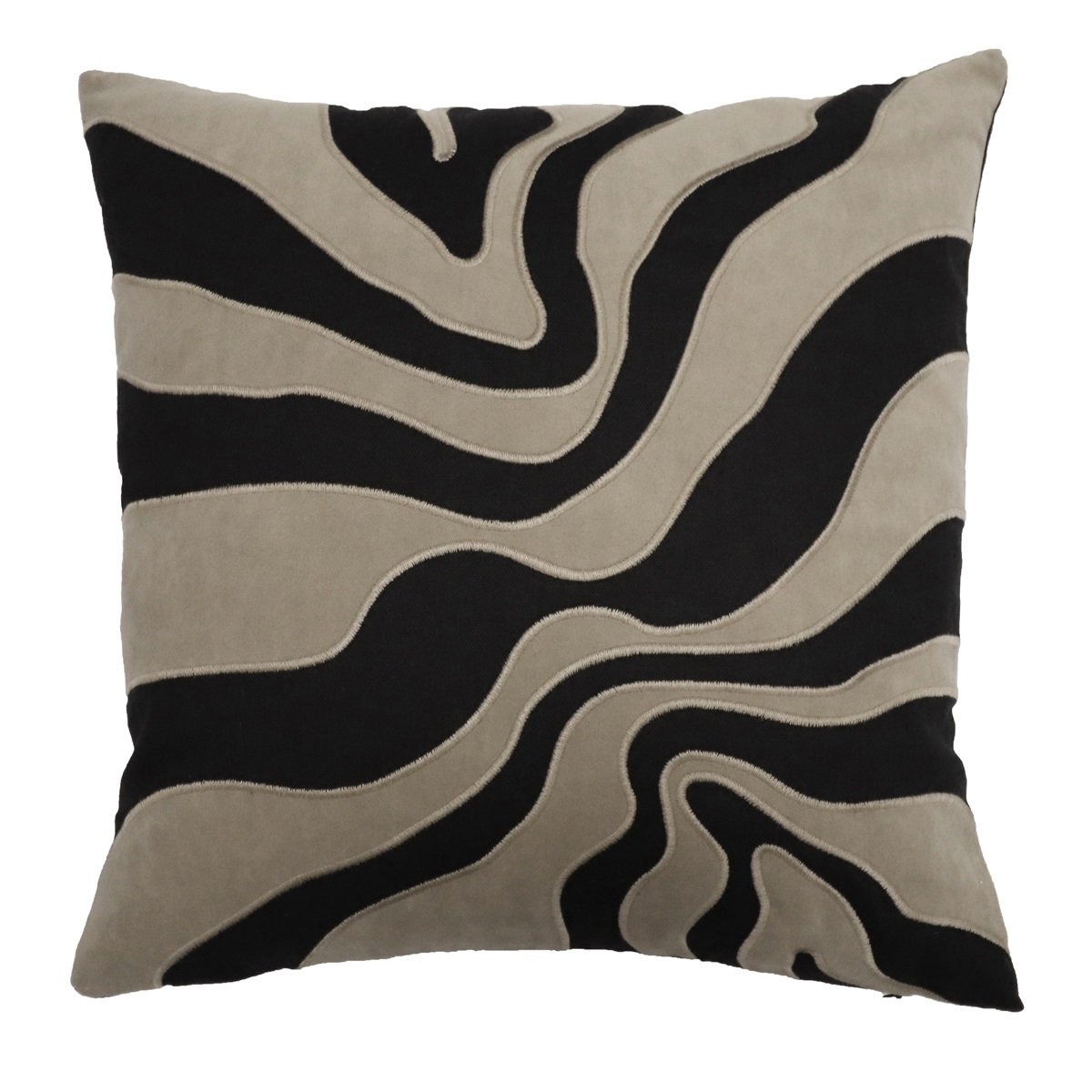 Tibor zebra linne/svart kuddfodral 45x45cm