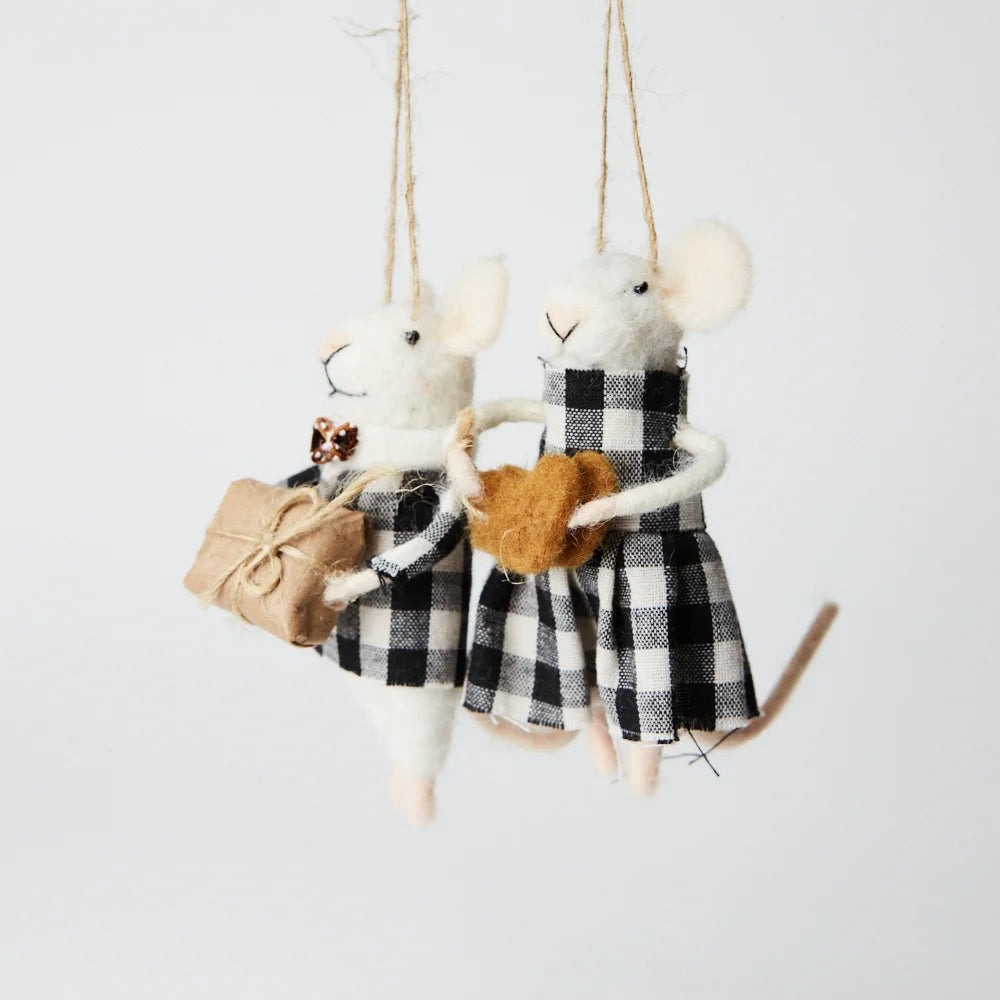 Möss vita – gingham