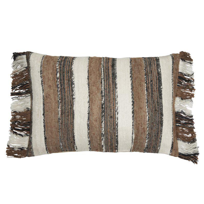 Sienna fringe brun/vit kuddfodral 40x60cm