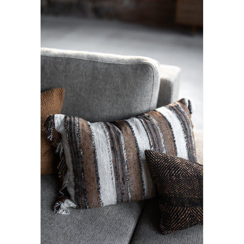 Sienna fringe brun/vit kuddfodral 40x60cm