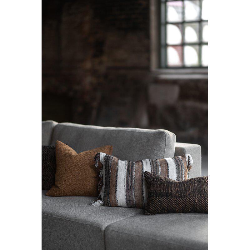 Sienna fringe brun/vit kuddfodral 40x60cm