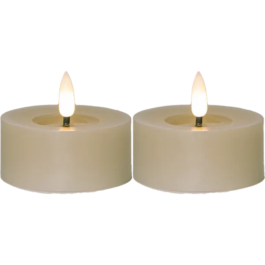 Flamme flow 2-pack LED-ljus beige större värmeljus
