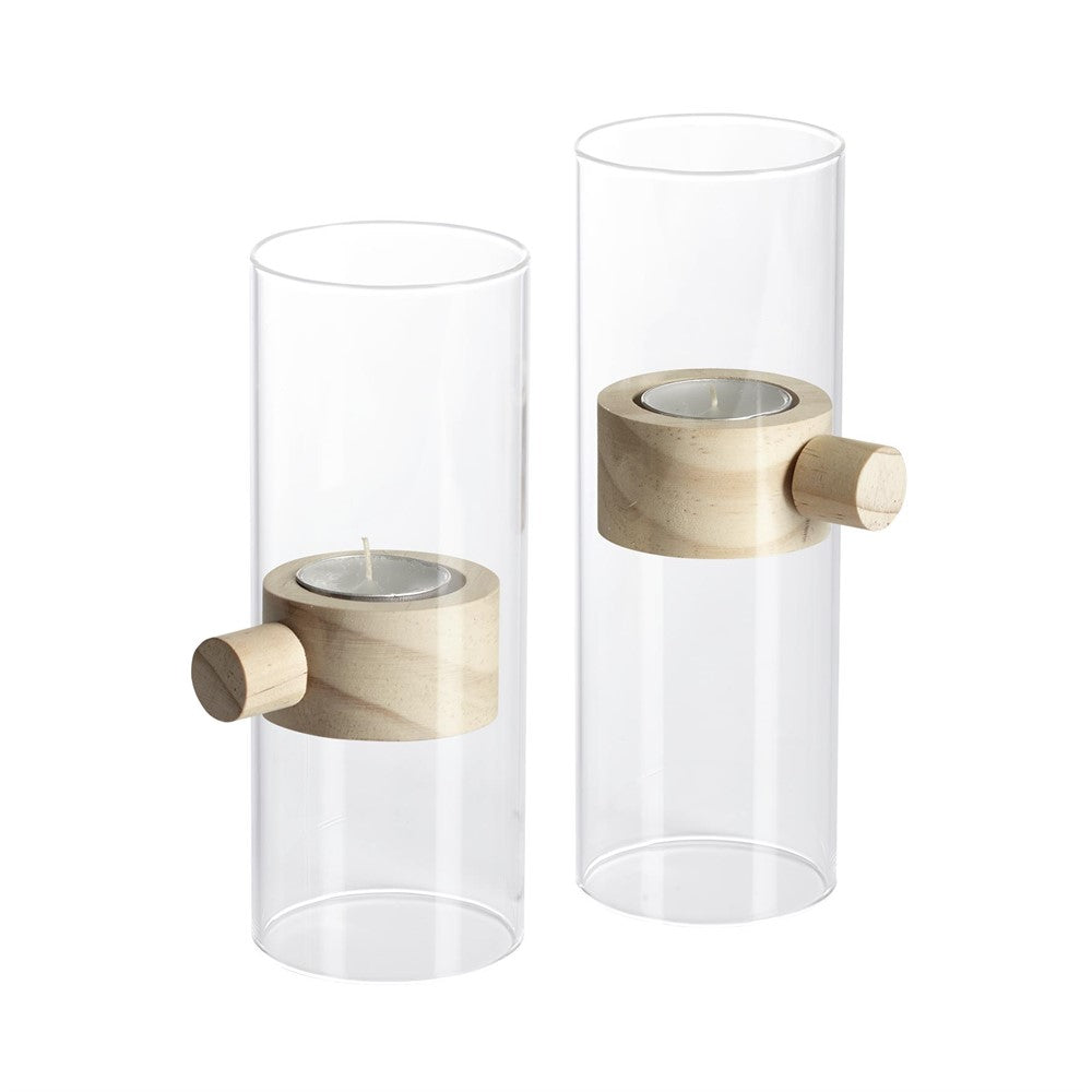 Lykta 2-pack Elvin glas/natur