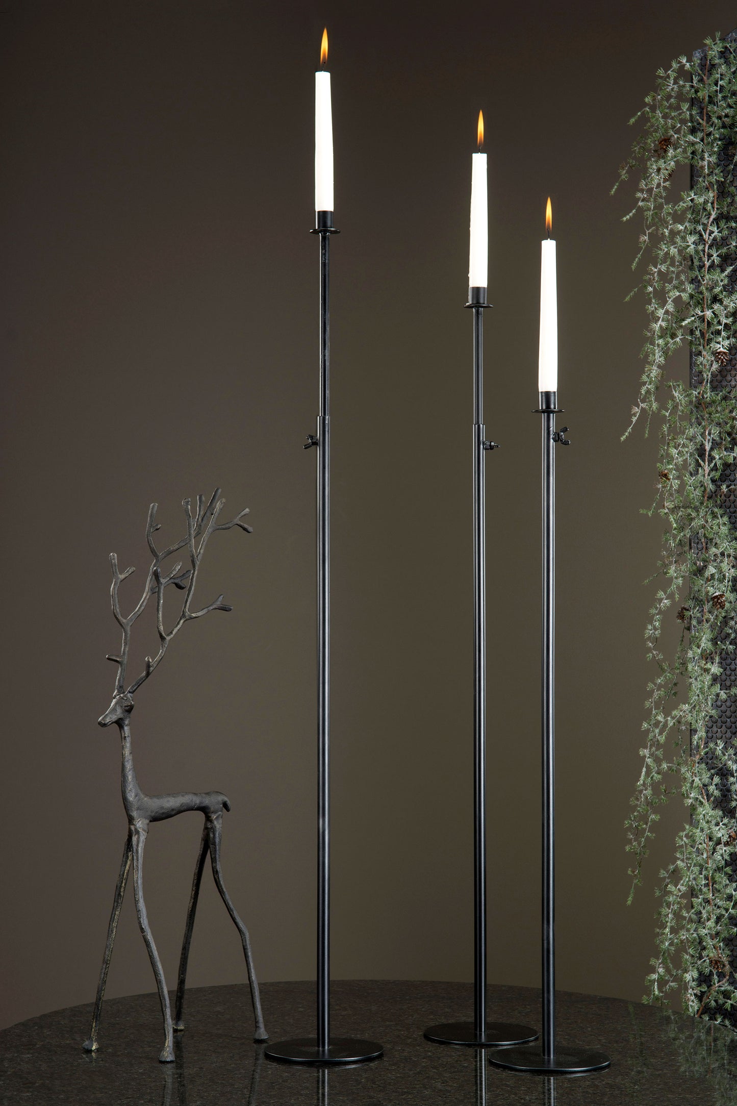 Golvljusstake reglerbar, svart