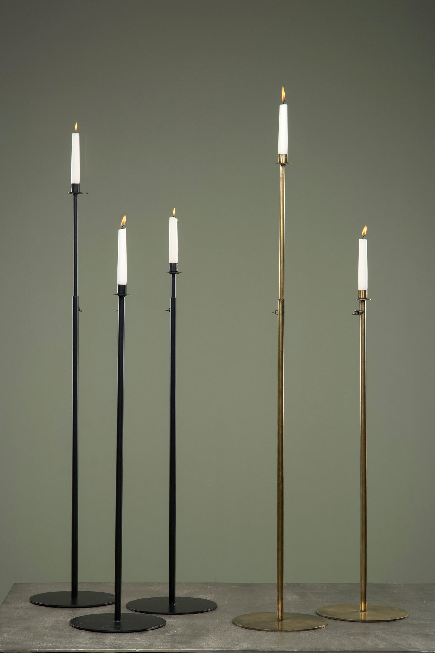 Golvljusstake reglerbar, borstad mässing