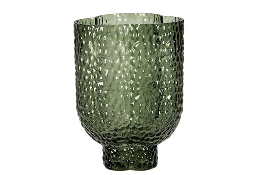 Vas grön mönstrat glas L