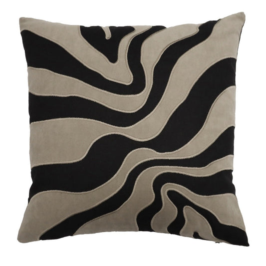 Tibor zebra linne/svart kuddfodral 45x45cm