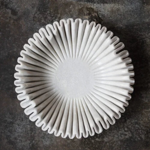 Handgjord skål vit marmor 45cm