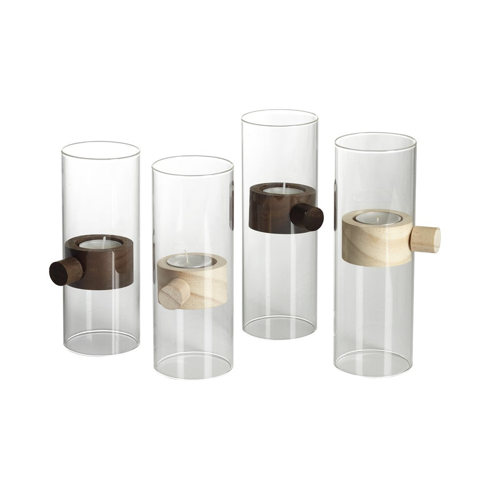 Lykta 2-pack Elvin glas/natur